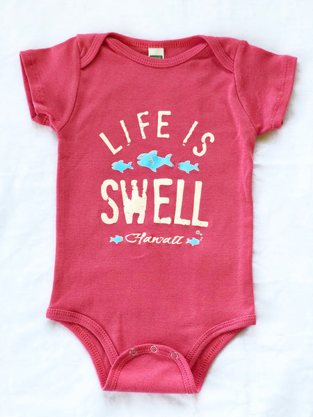 "Big Swell, Little Fish - Hawaii" 100% Organic Cotton Baby Onesie