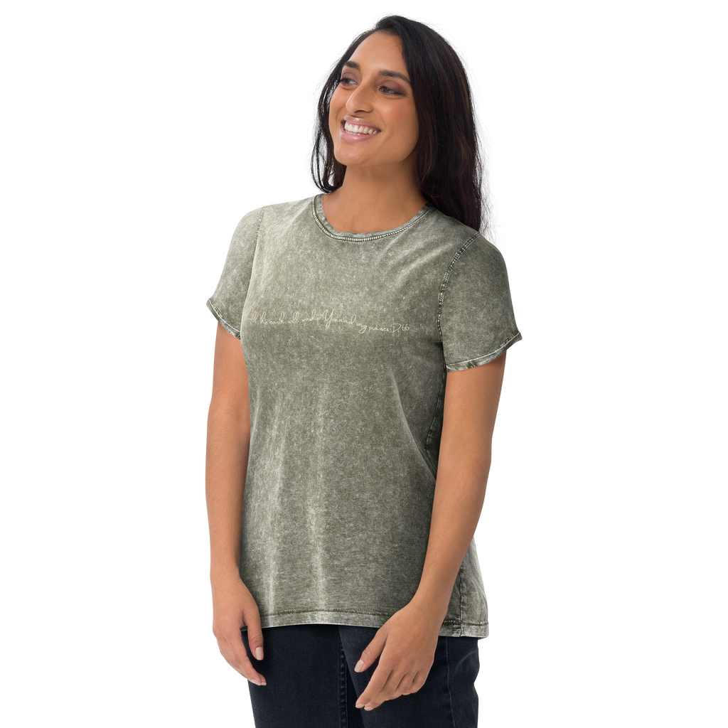 All the earth will worship You and sing praises. Psalm 66 Denim Look Cotton T-Shirt