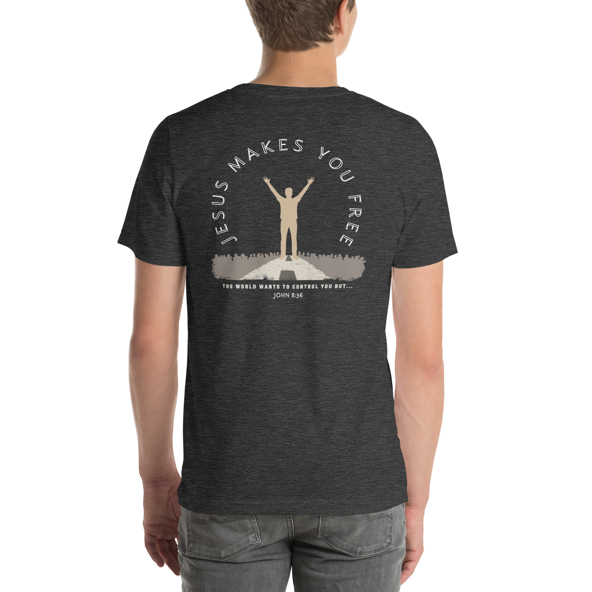 Jesus Makes You Free/ John 8:36.  Bluewater Unisex t-shirt
