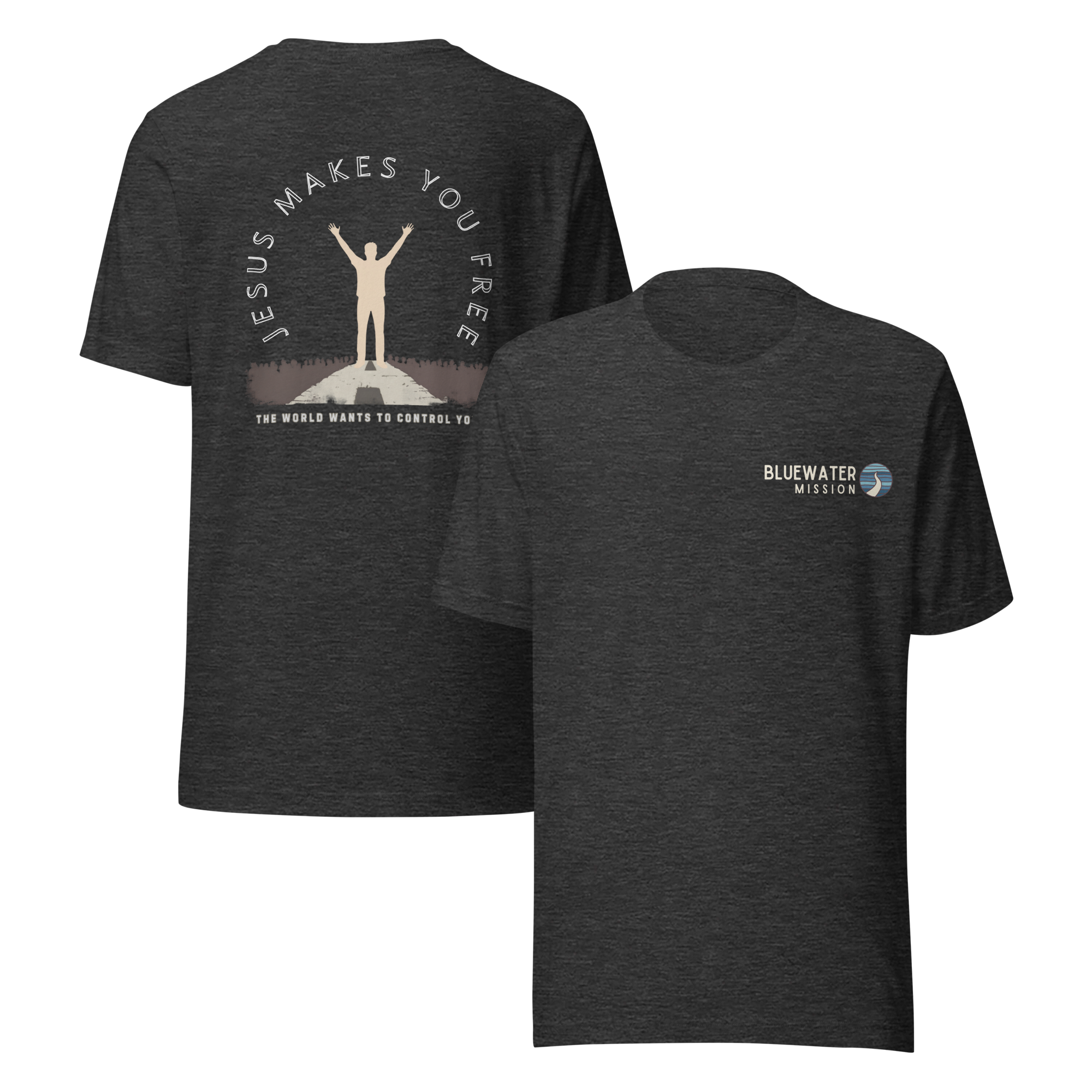 Jesus Makes You Free/ John 8:36.  Bluewater Unisex t-shirt