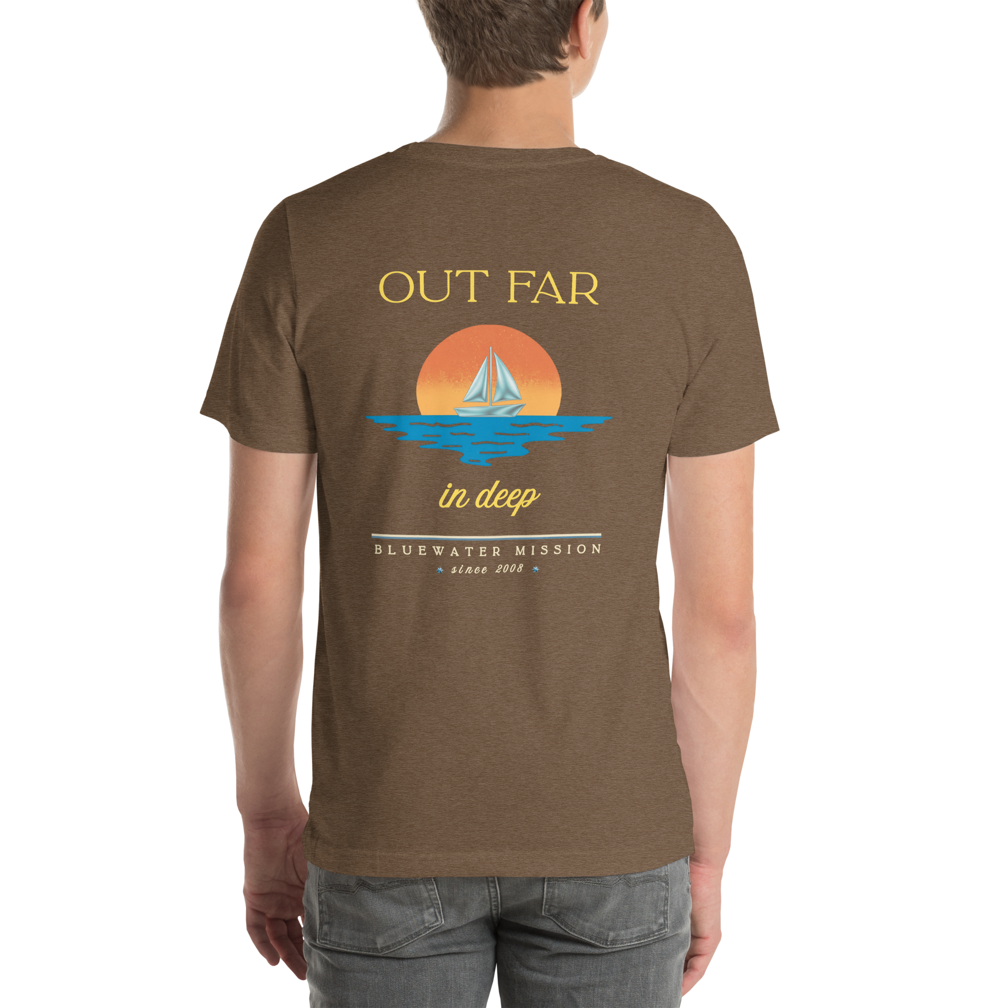 Out Far In Deep Since 2008. Bluewater Mission Unisex T-shirt