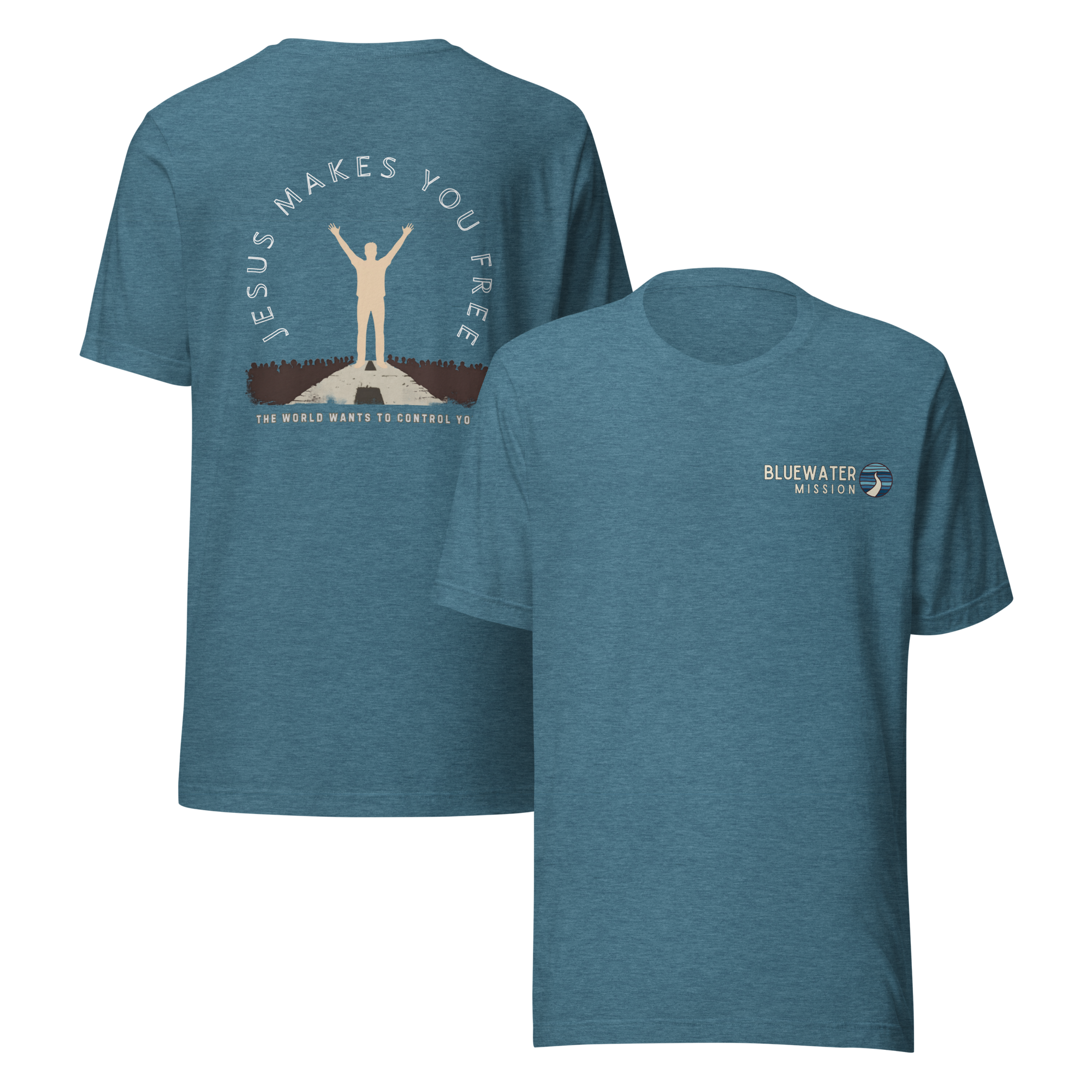 Jesus Makes You Free/ John 8:36.  Bluewater Unisex t-shirt