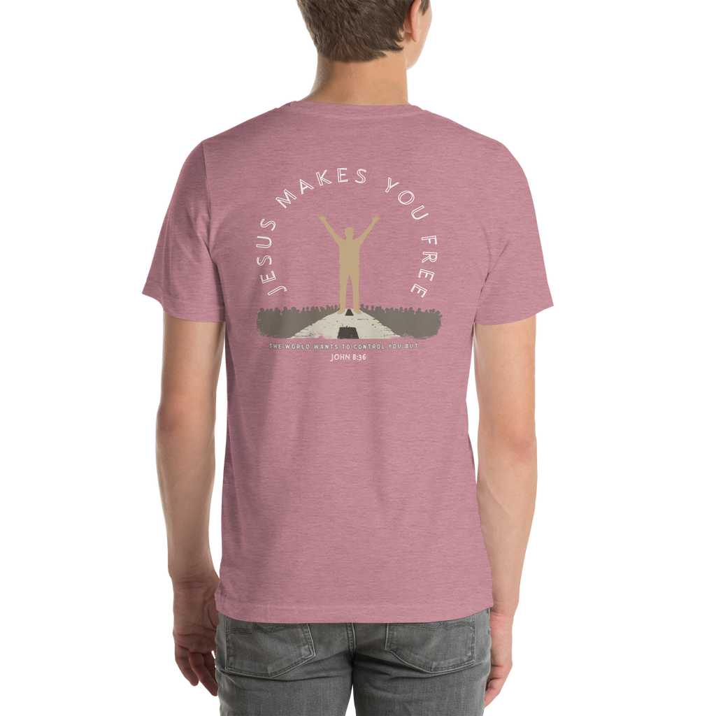 Jesus Makes You Free/ John 8:36.  Bluewater Unisex t-shirt