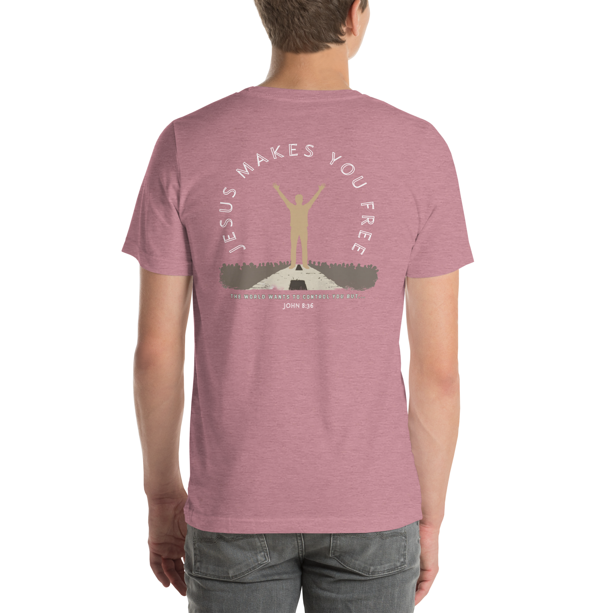 Jesus Makes You Free/ John 8:36.  Bluewater Unisex t-shirt