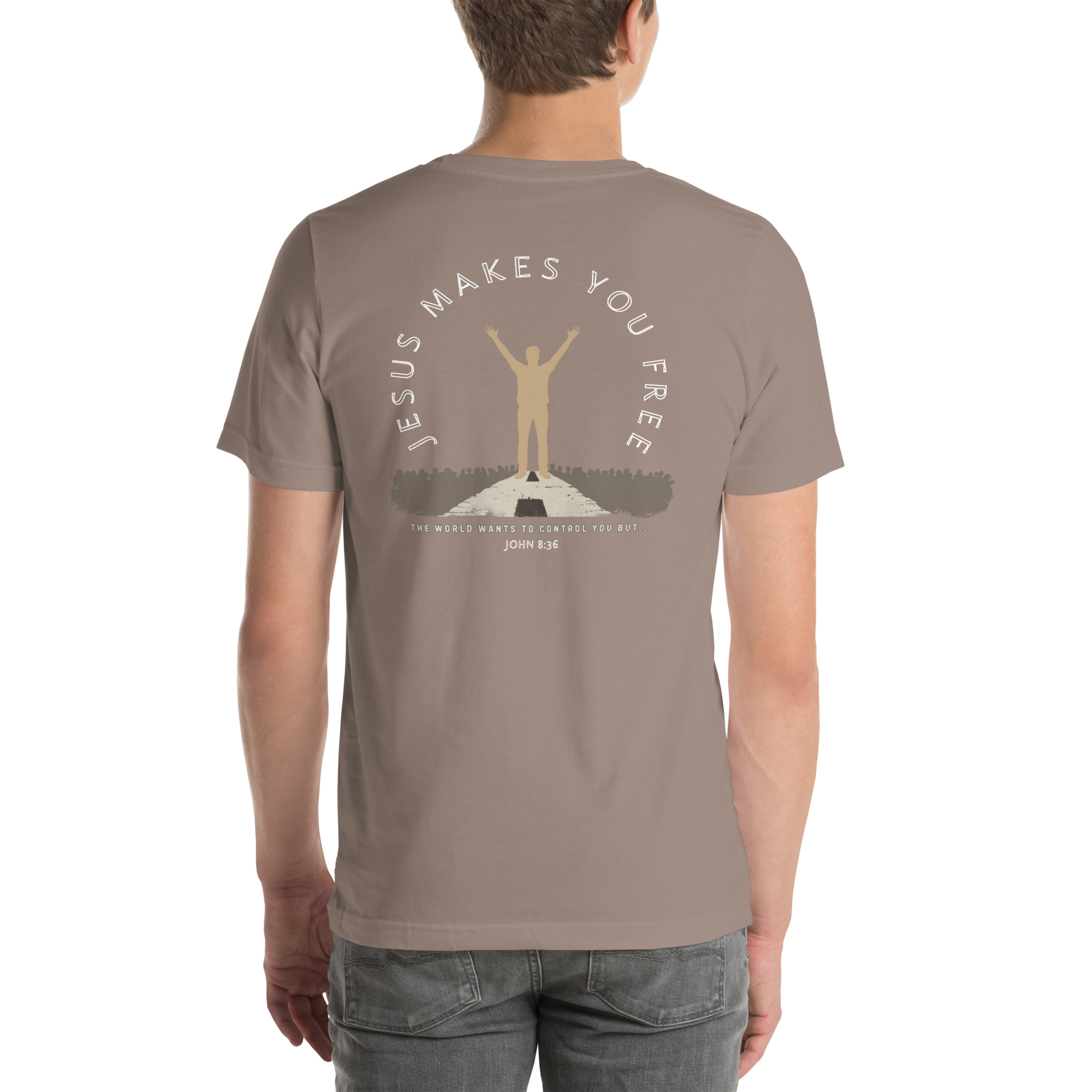 Jesus Makes You Free/ John 8:36.  Bluewater Unisex t-shirt