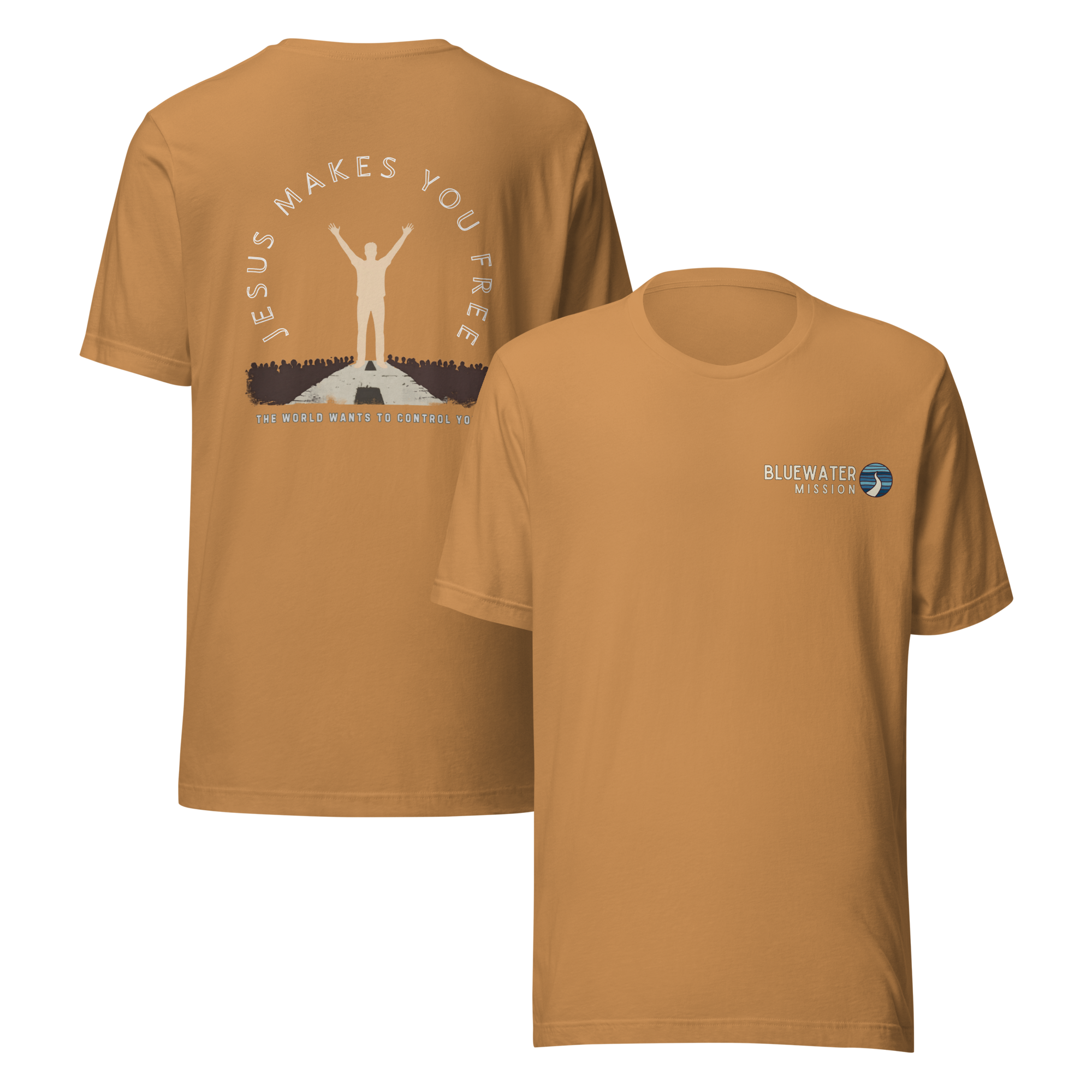Jesus Makes You Free/ John 8:36.  Bluewater Unisex t-shirt