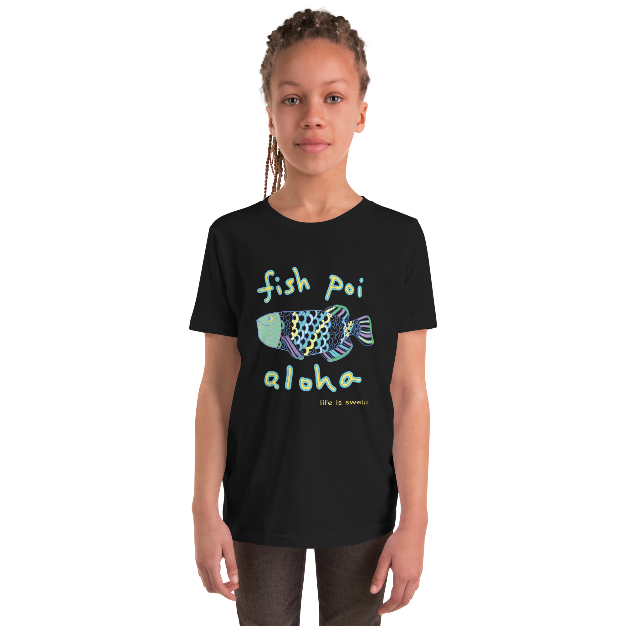 "Fish, Poi, Aloha" Life Is Swell Youth Tee