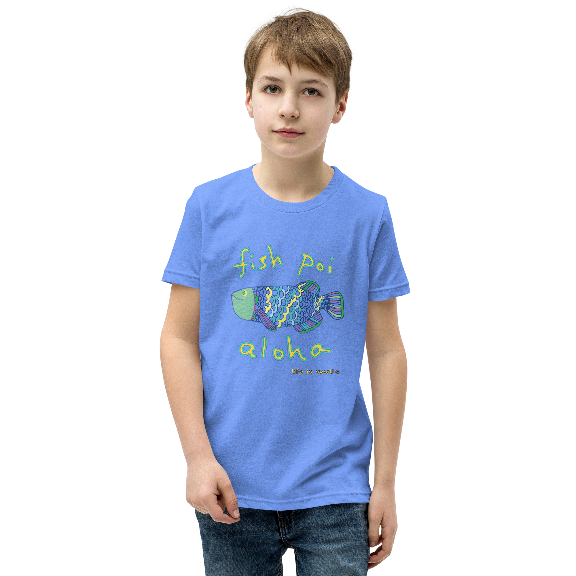 "Fish, Poi, Aloha" Life Is Swell Youth Tee