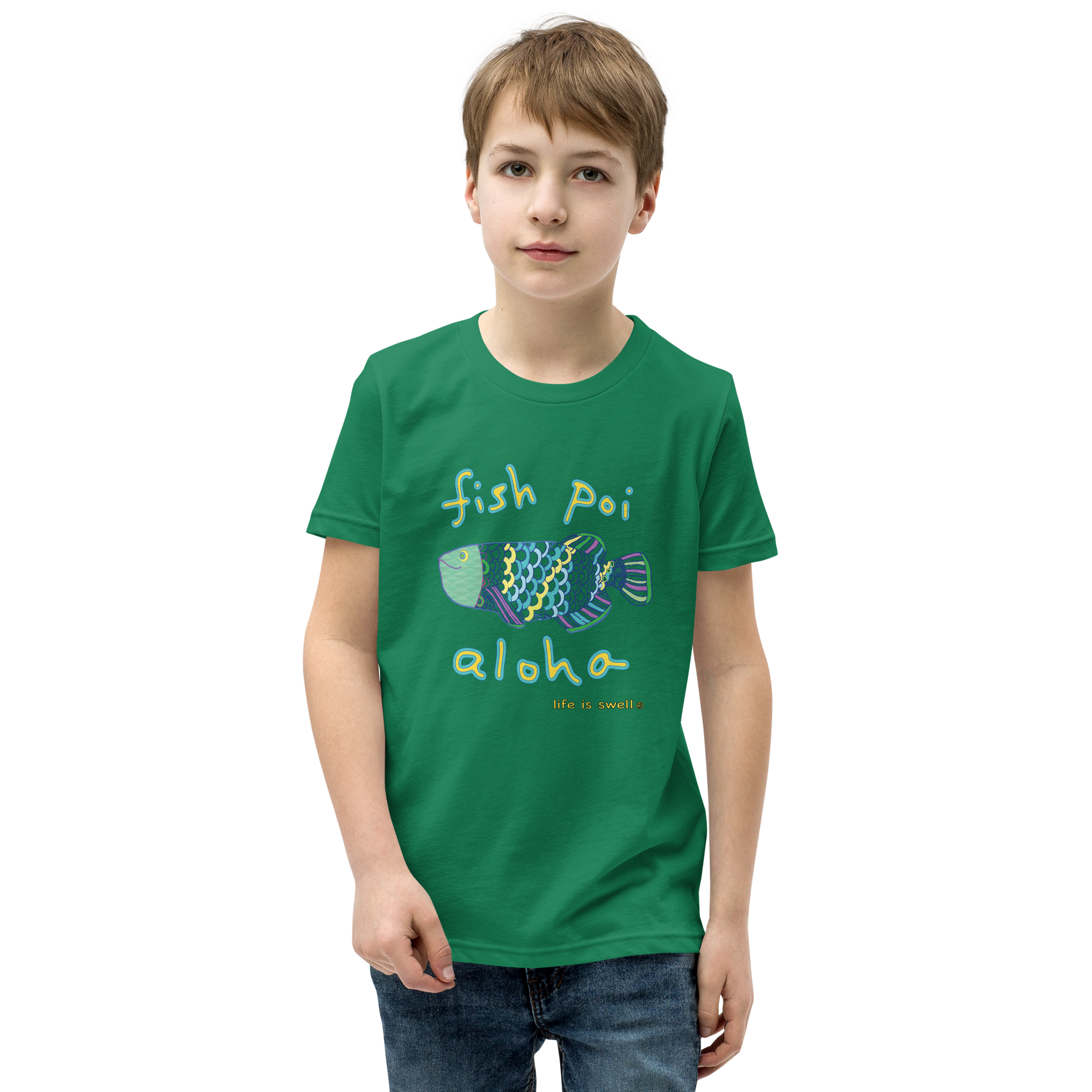 "Fish, Poi, Aloha" Life Is Swell Youth Tee