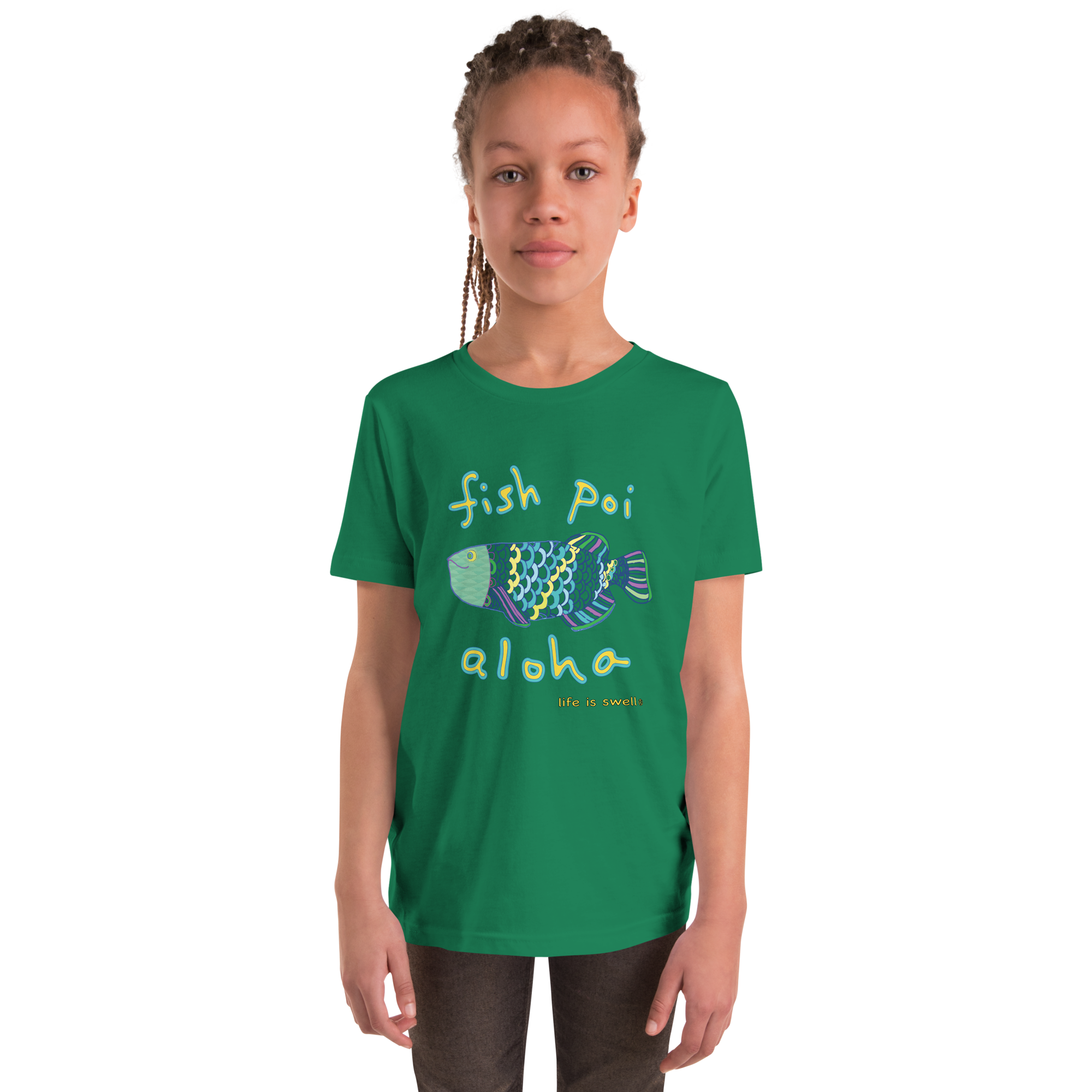 "Fish, Poi, Aloha" Life Is Swell Youth Tee