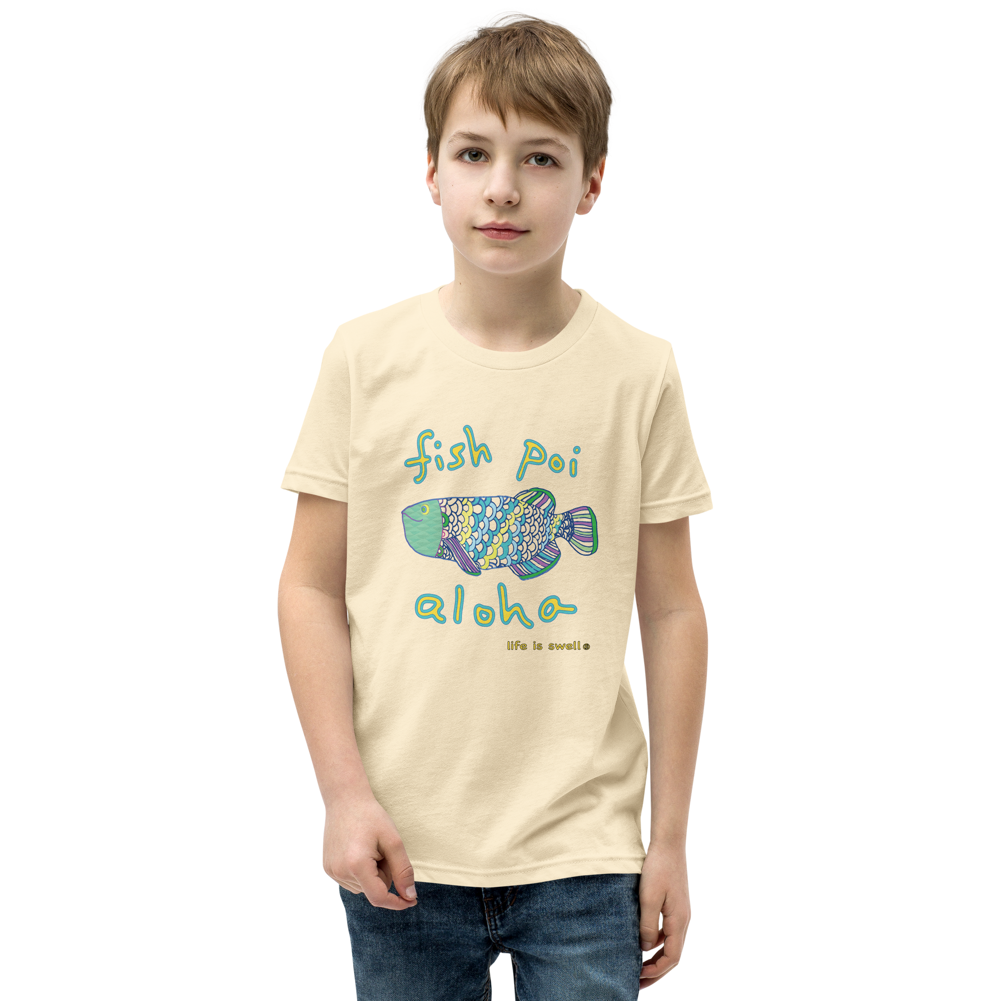"Fish, Poi, Aloha" Life Is Swell Youth Tee