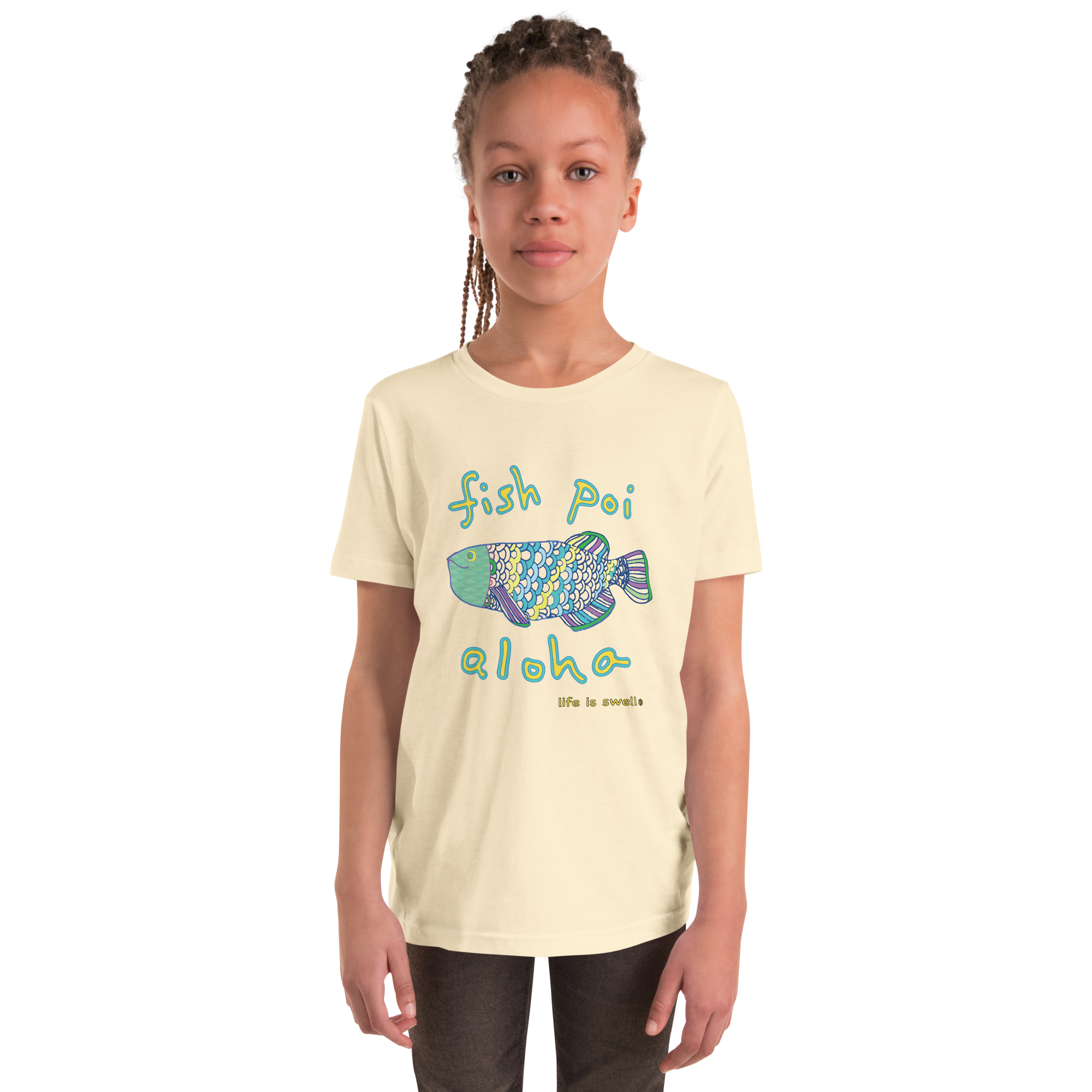 "Fish, Poi, Aloha" Life Is Swell Youth Tee