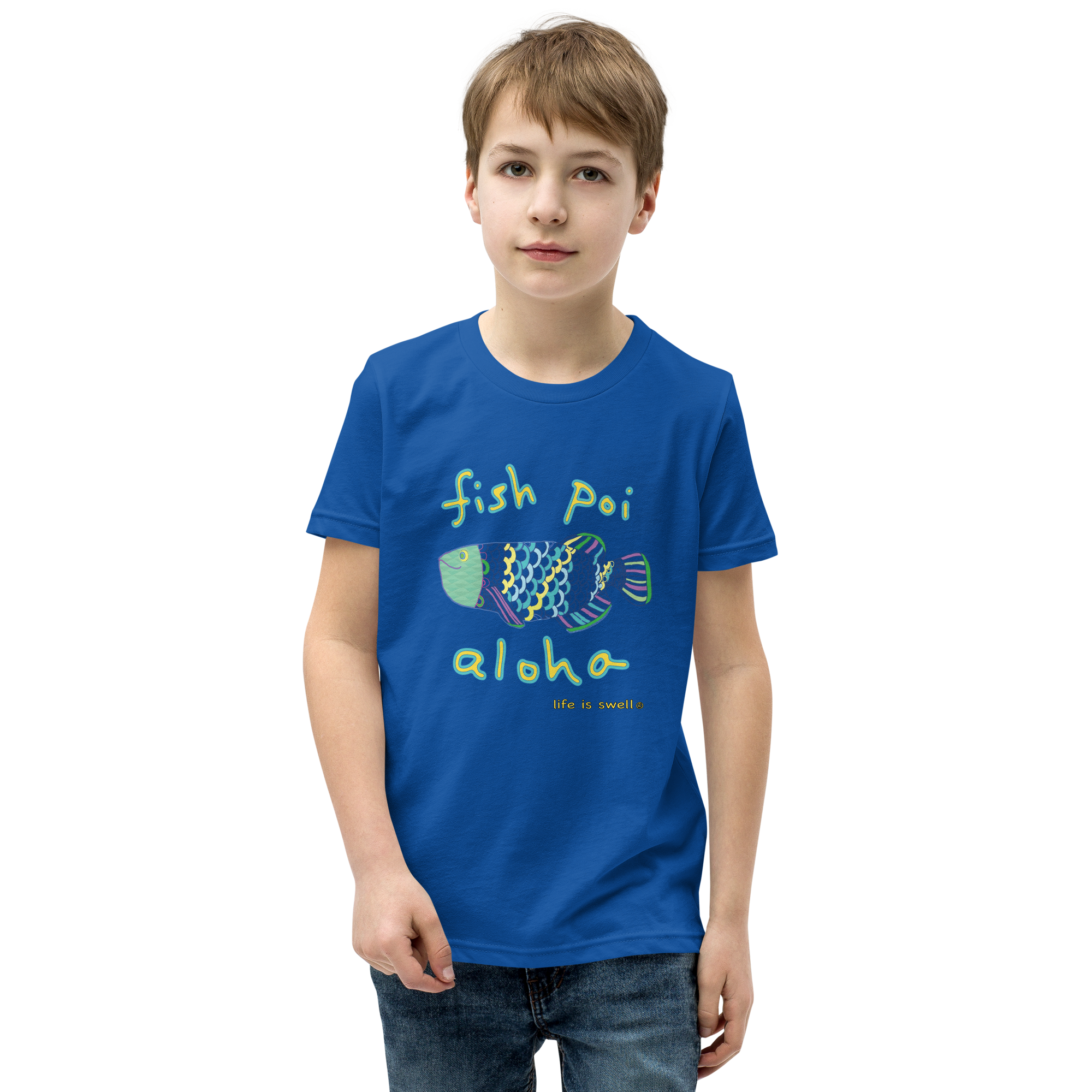 "Fish, Poi, Aloha" Life Is Swell Youth Tee
