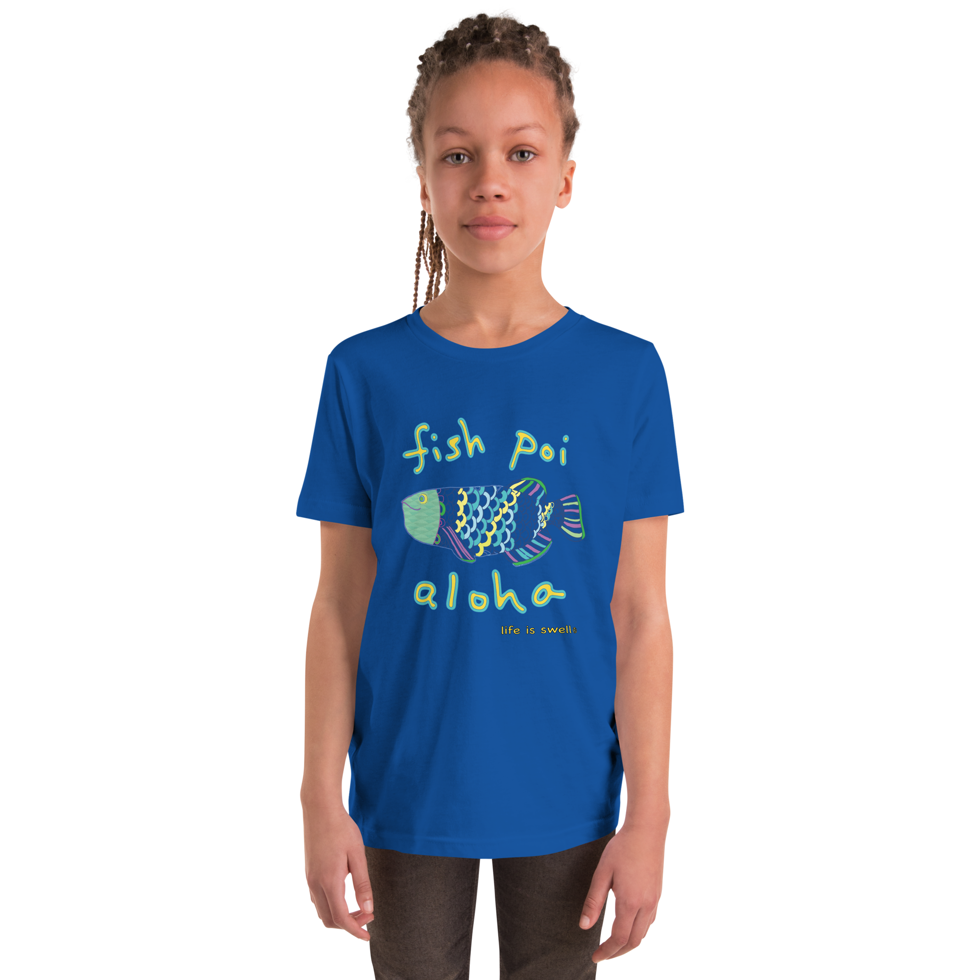 "Fish, Poi, Aloha" Life Is Swell Youth Tee