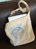 "Raised by the Ocean" 100% ORGANIC Cotton Canvas Sling Tote - A beautiful gift wrap bag, too!