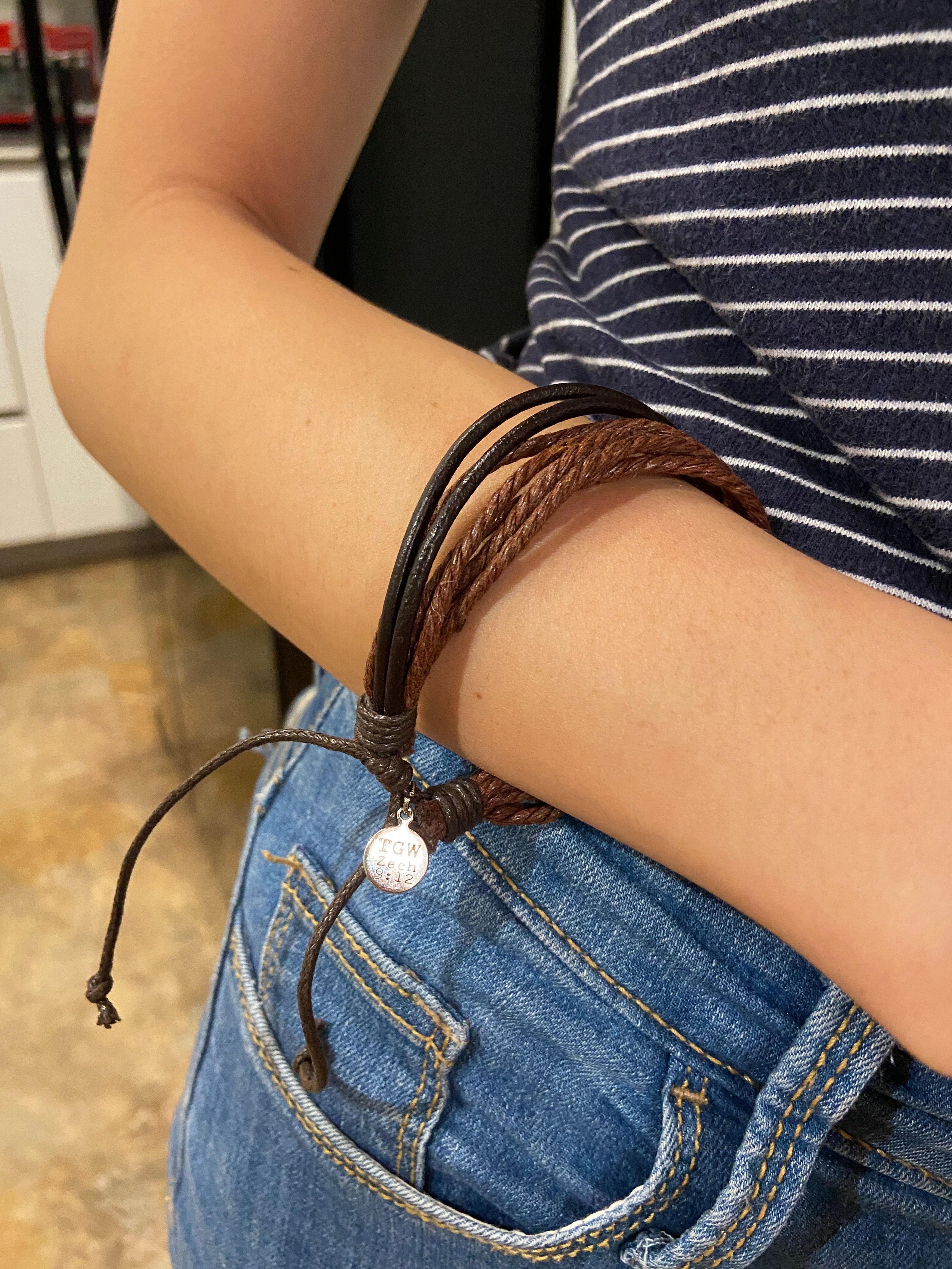 Time Gives Way Leather/Woven Wristbands