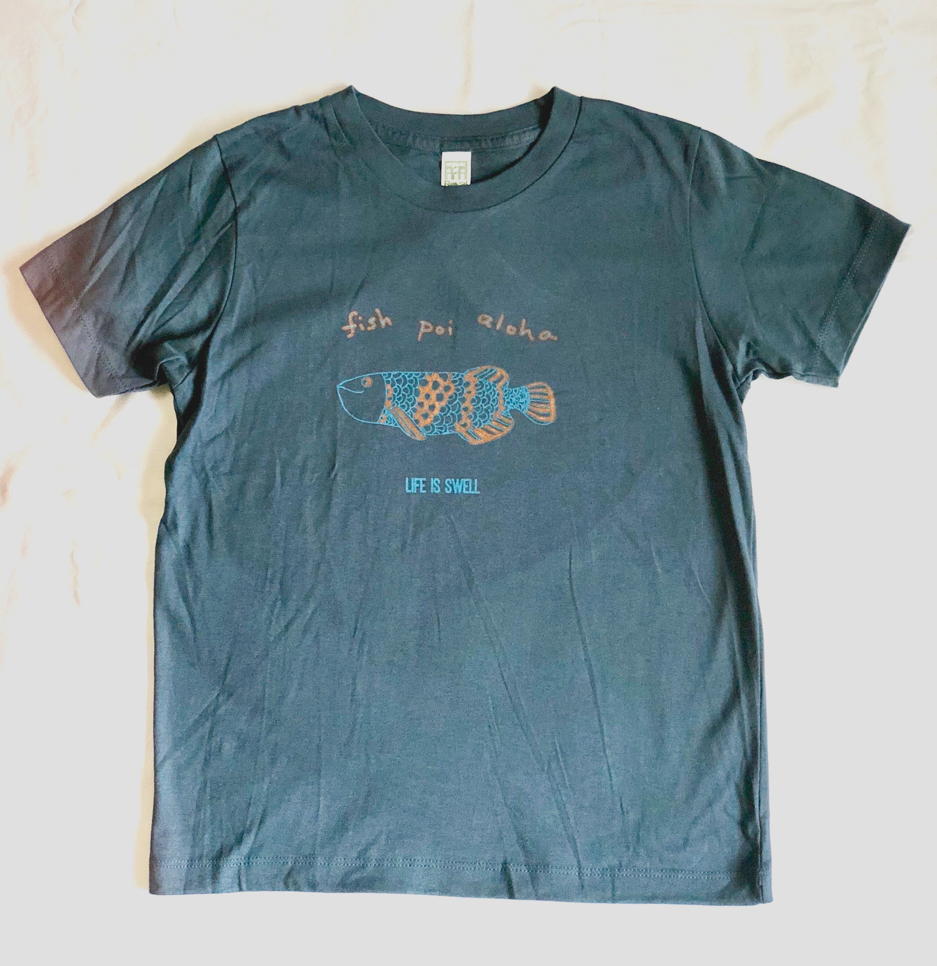 "Fish Poi Aloha" 100% ORGANIC Cotton Youth Tee
