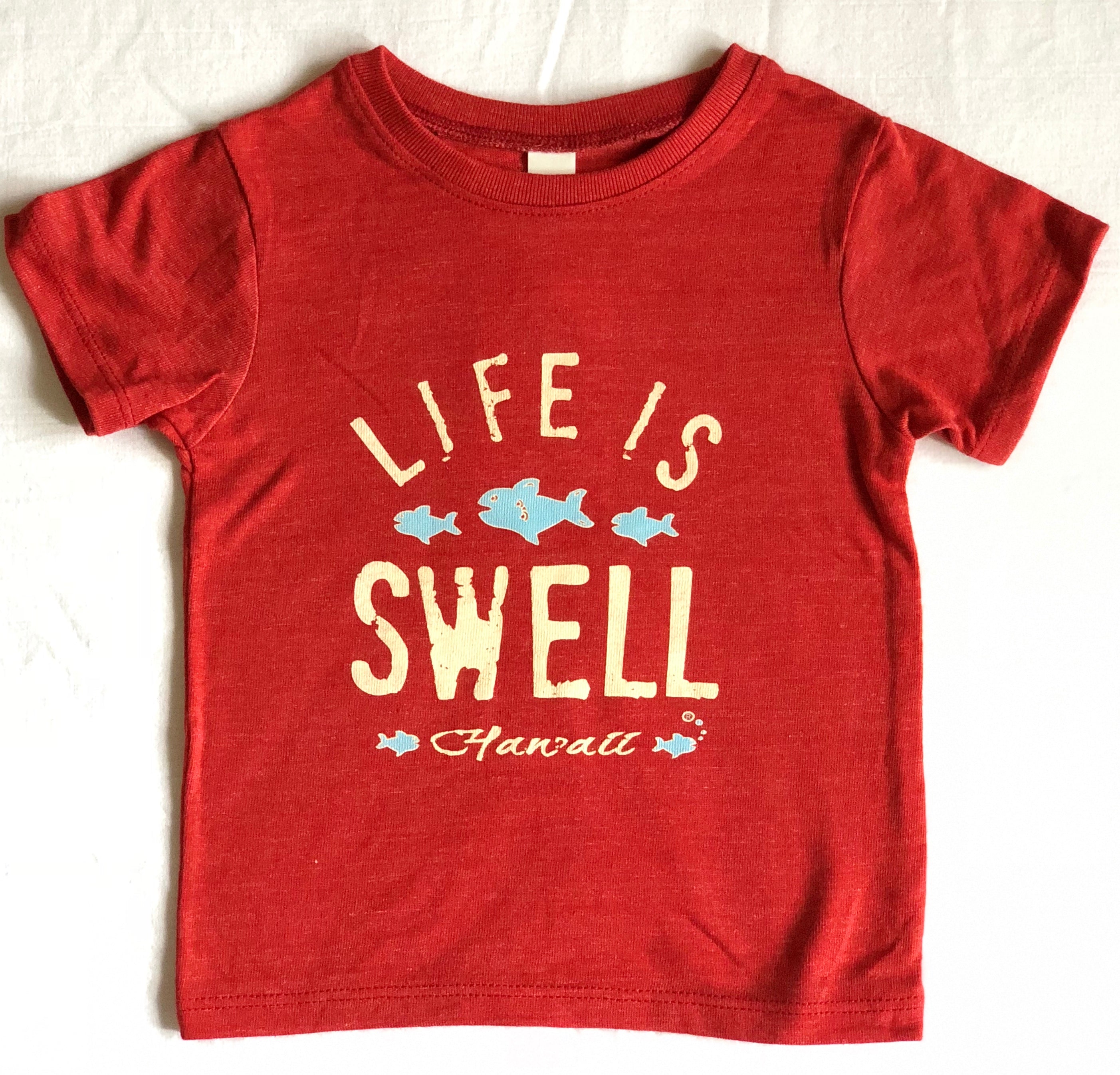 "Big Swell, Little Fish - Hawaii” Toddler Tee in Organic Cotton or Eco Blend