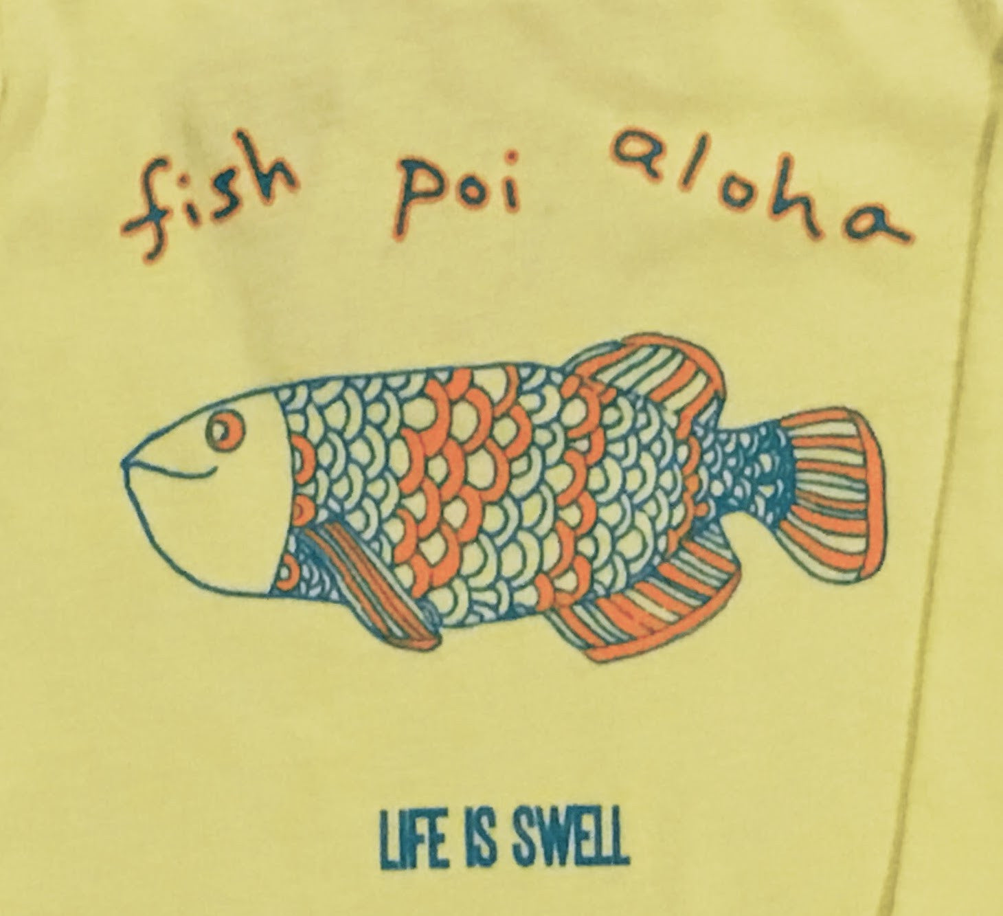 "Fish, Poi, Aloha" 100% ORGANIC Cotton Baby Long Sleeve Lapover Shirt