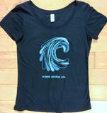 "Wavedrops" BAMBOO & ORGANIC Cotton Ladies Scoop Tee