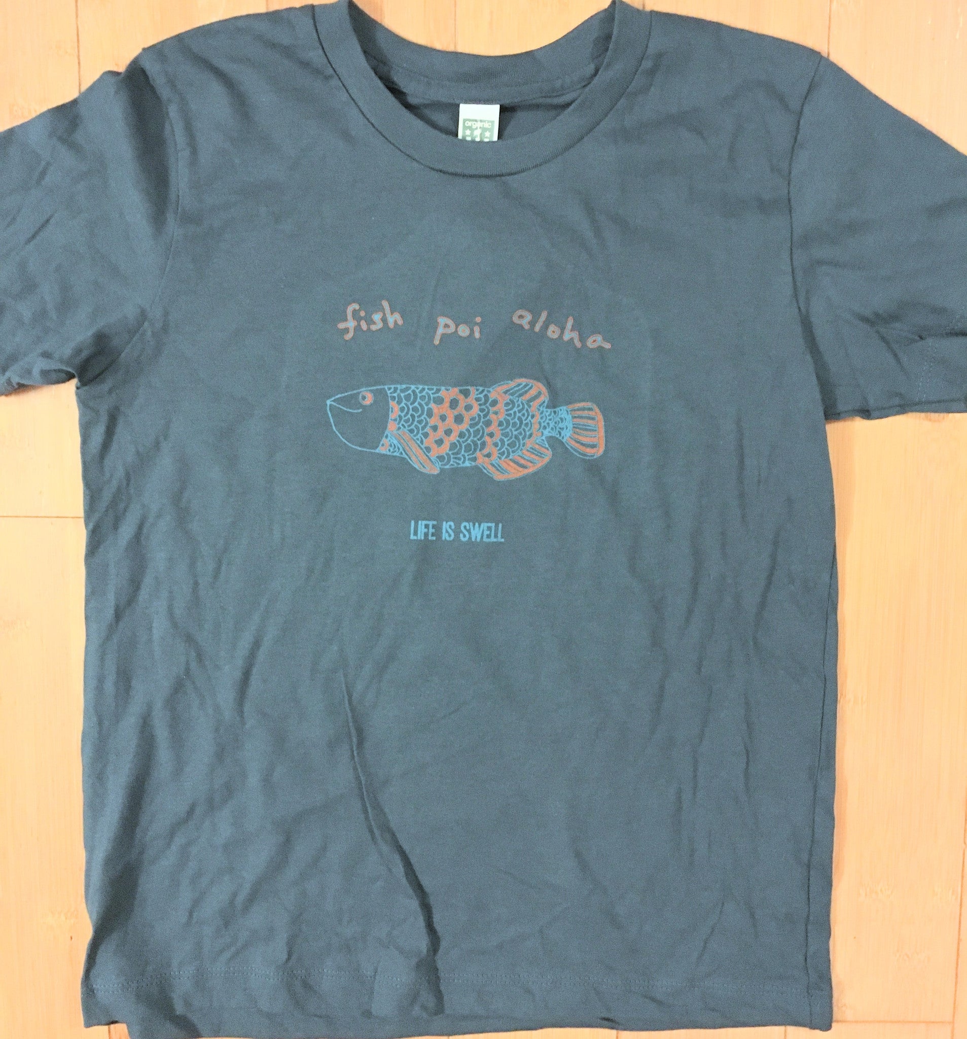 "Fish Poi Aloha" 100% ORGANIC Cotton Youth Tee