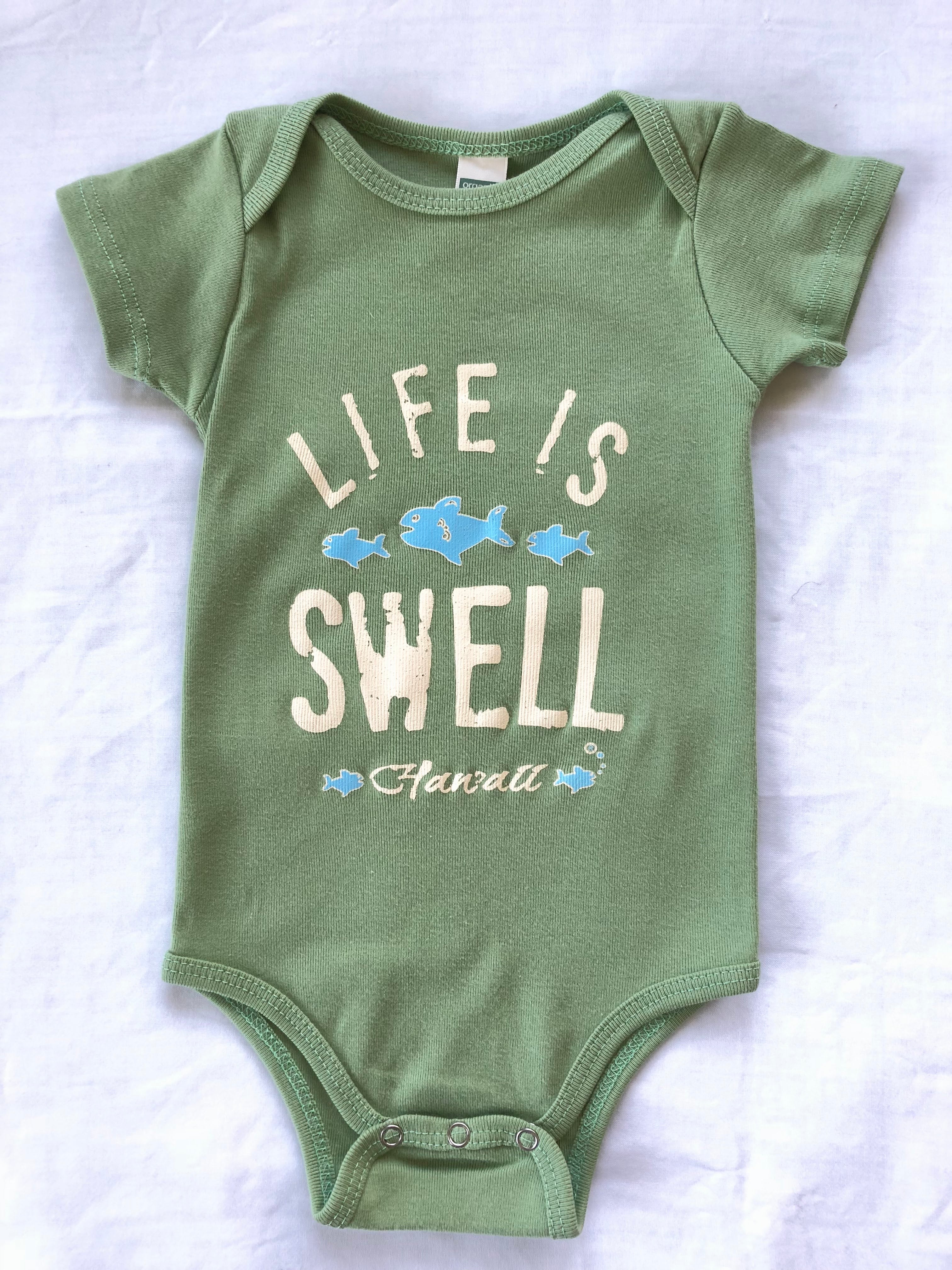 "Big Swell, Little Fish - Hawaii" 100% Organic Cotton Baby Onesie