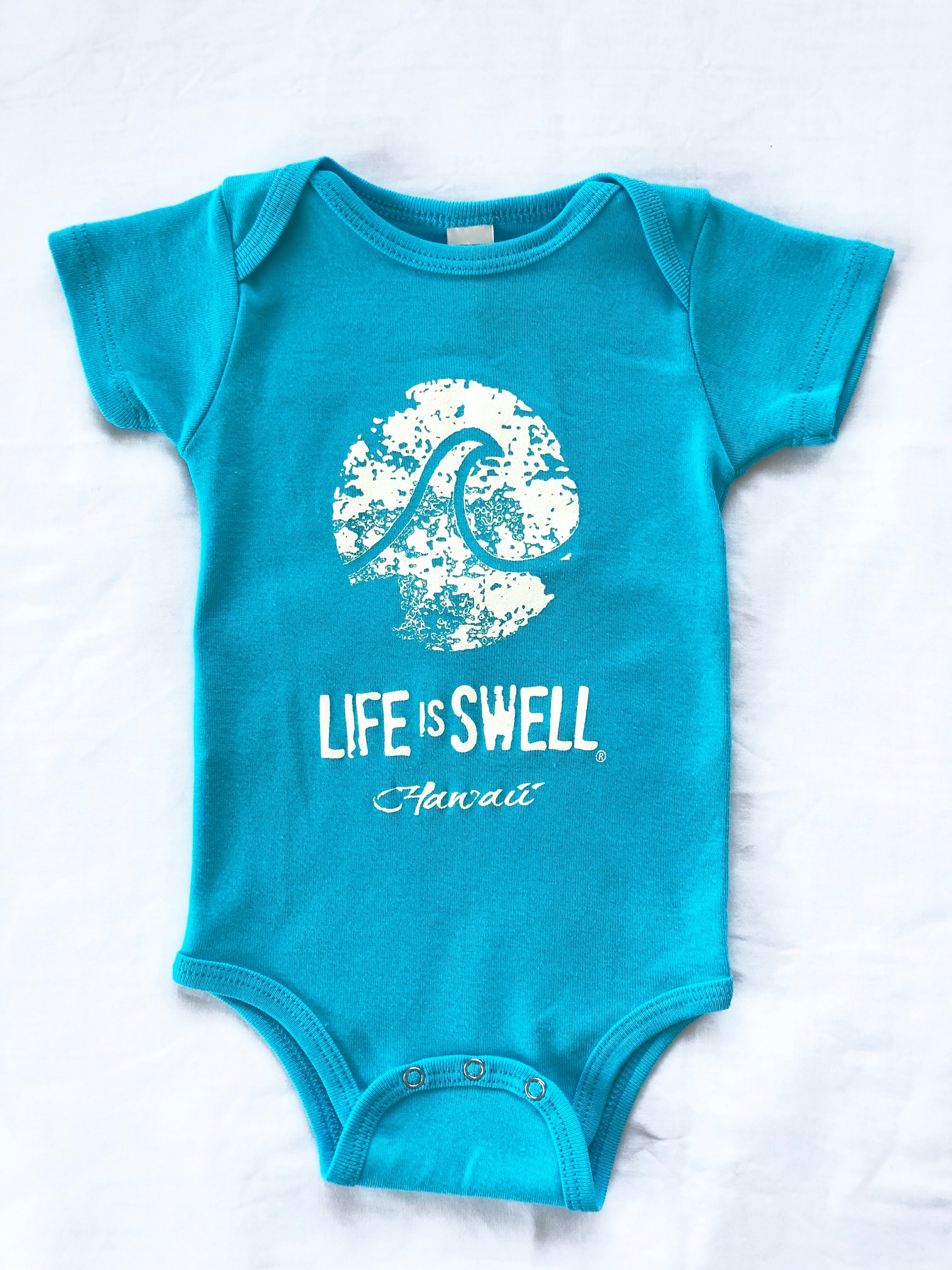 "Logo Wave - Hawaii" 100% Organic Cotton Baby Onesie