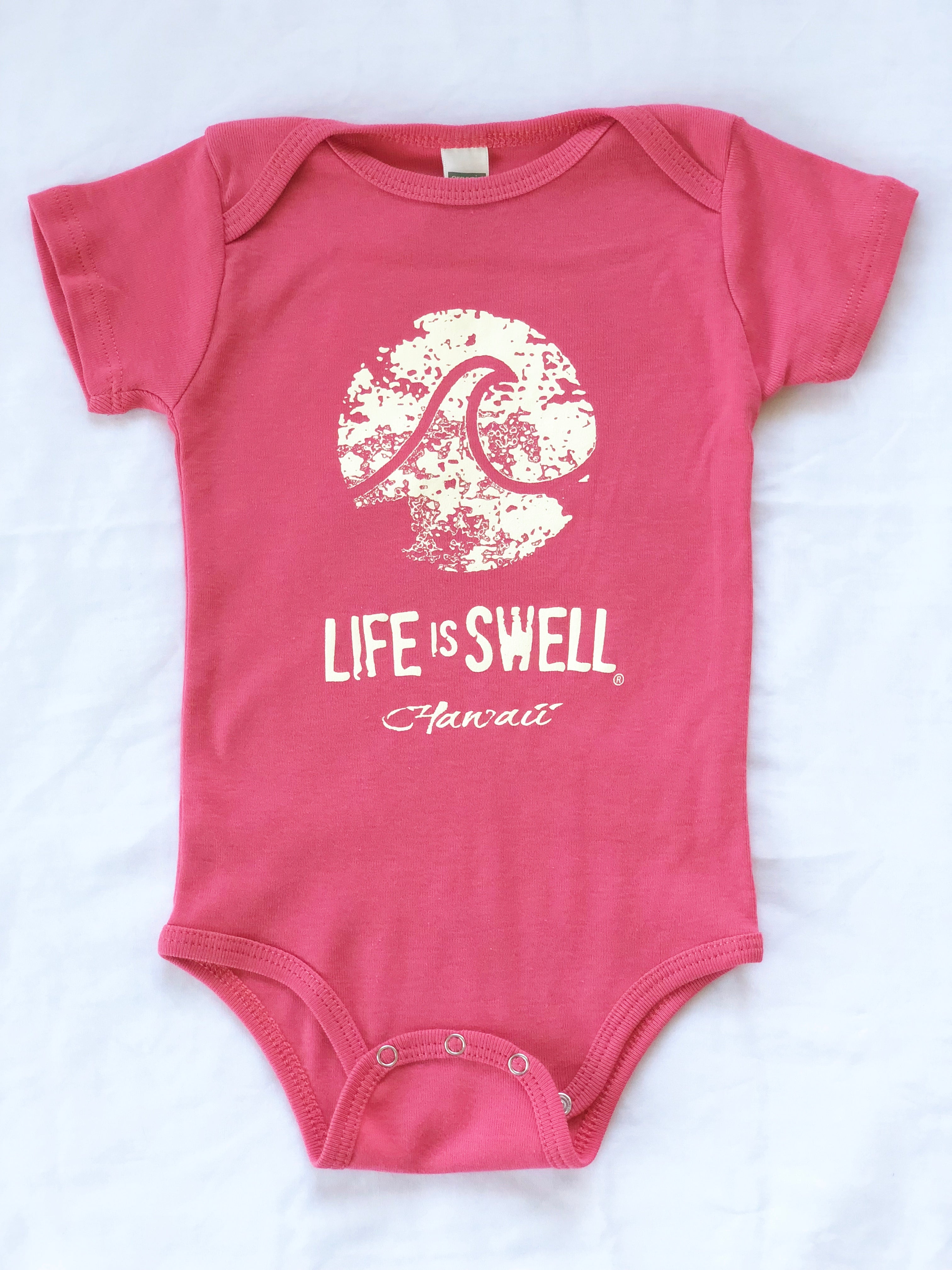 "Logo Wave - Hawaii" 100% Organic Cotton Baby Onesie