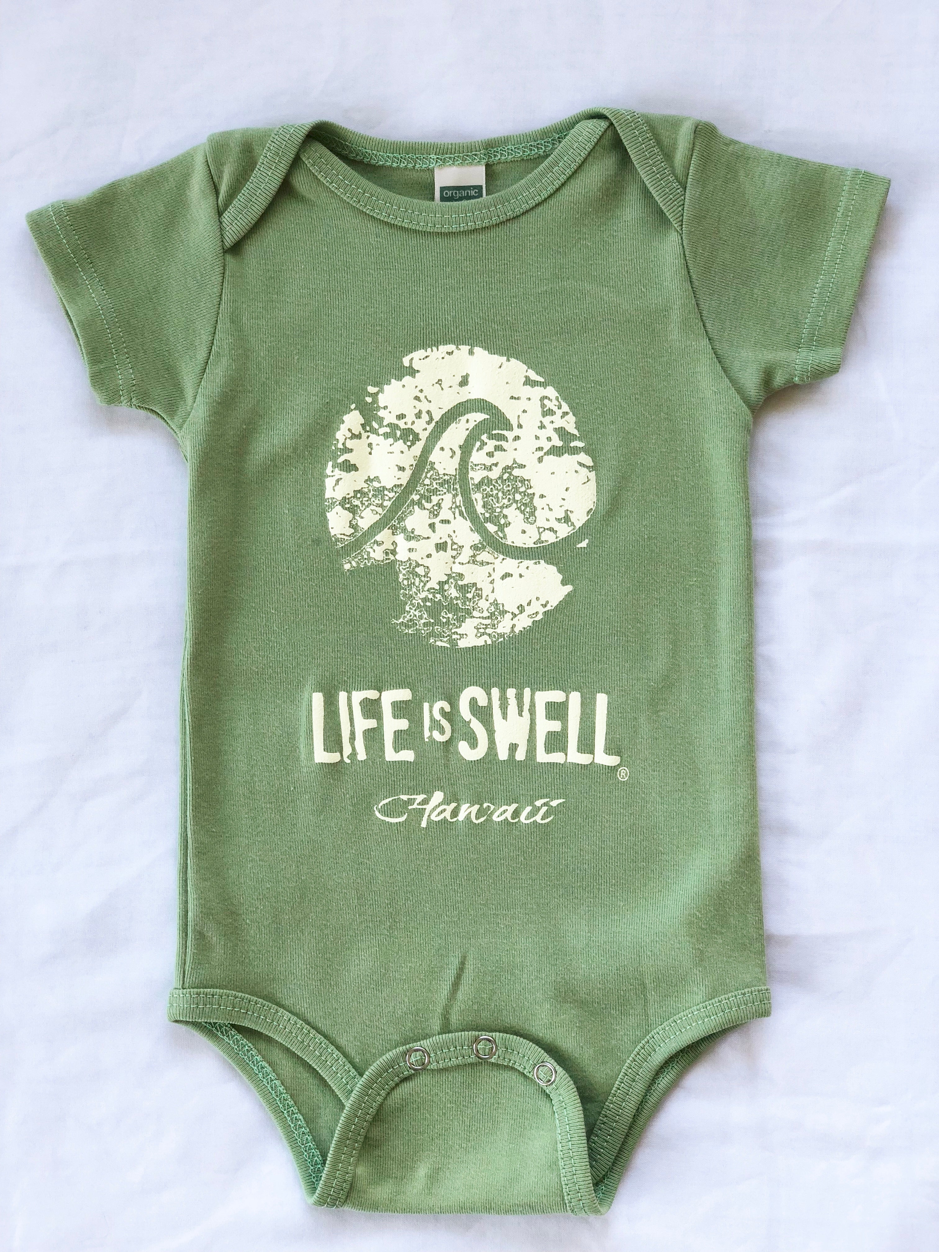 "Logo Wave - Hawaii" 100% Organic Cotton Baby Onesie