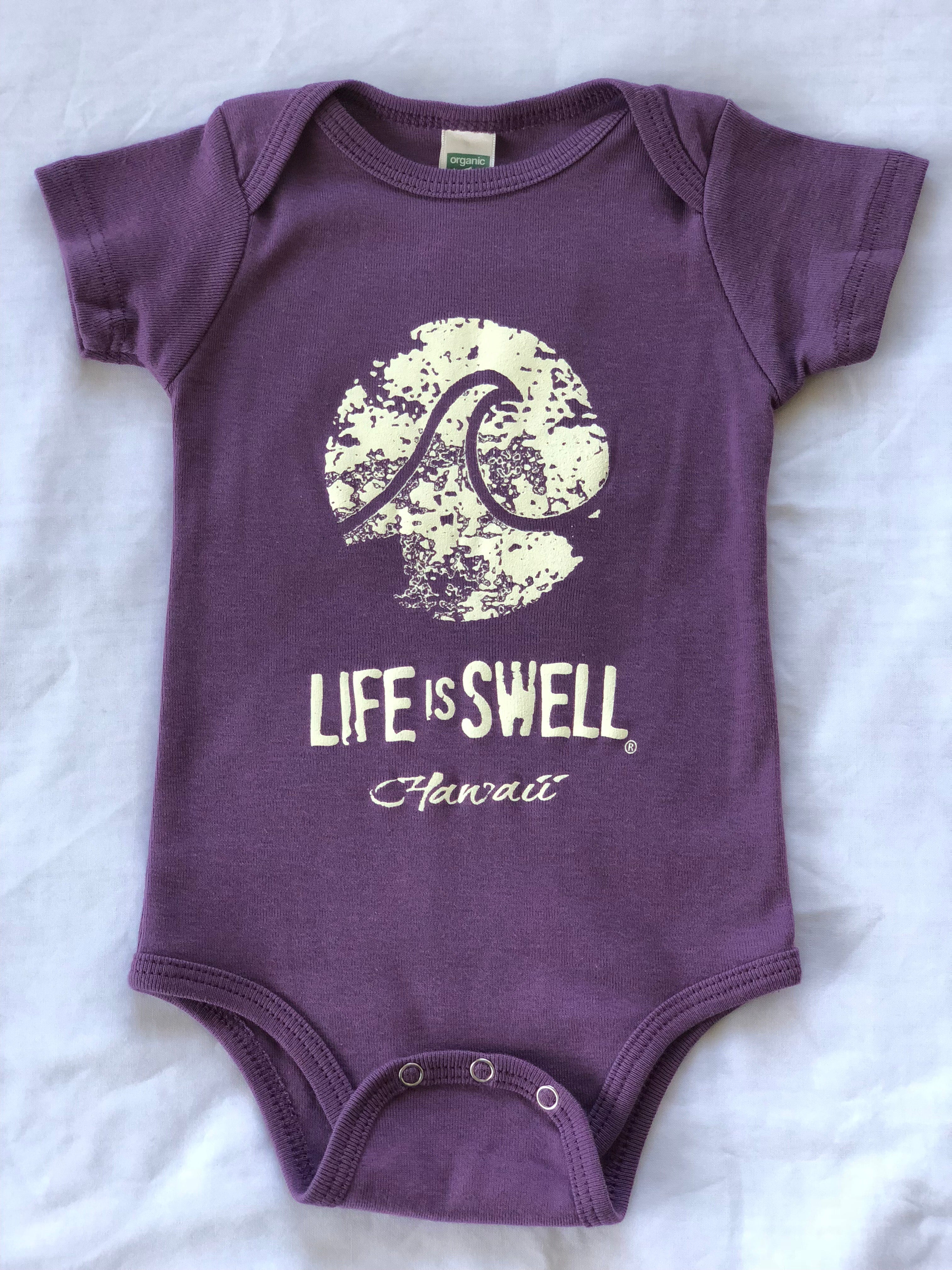 "Logo Wave - Hawaii" 100% Organic Cotton Baby Onesie