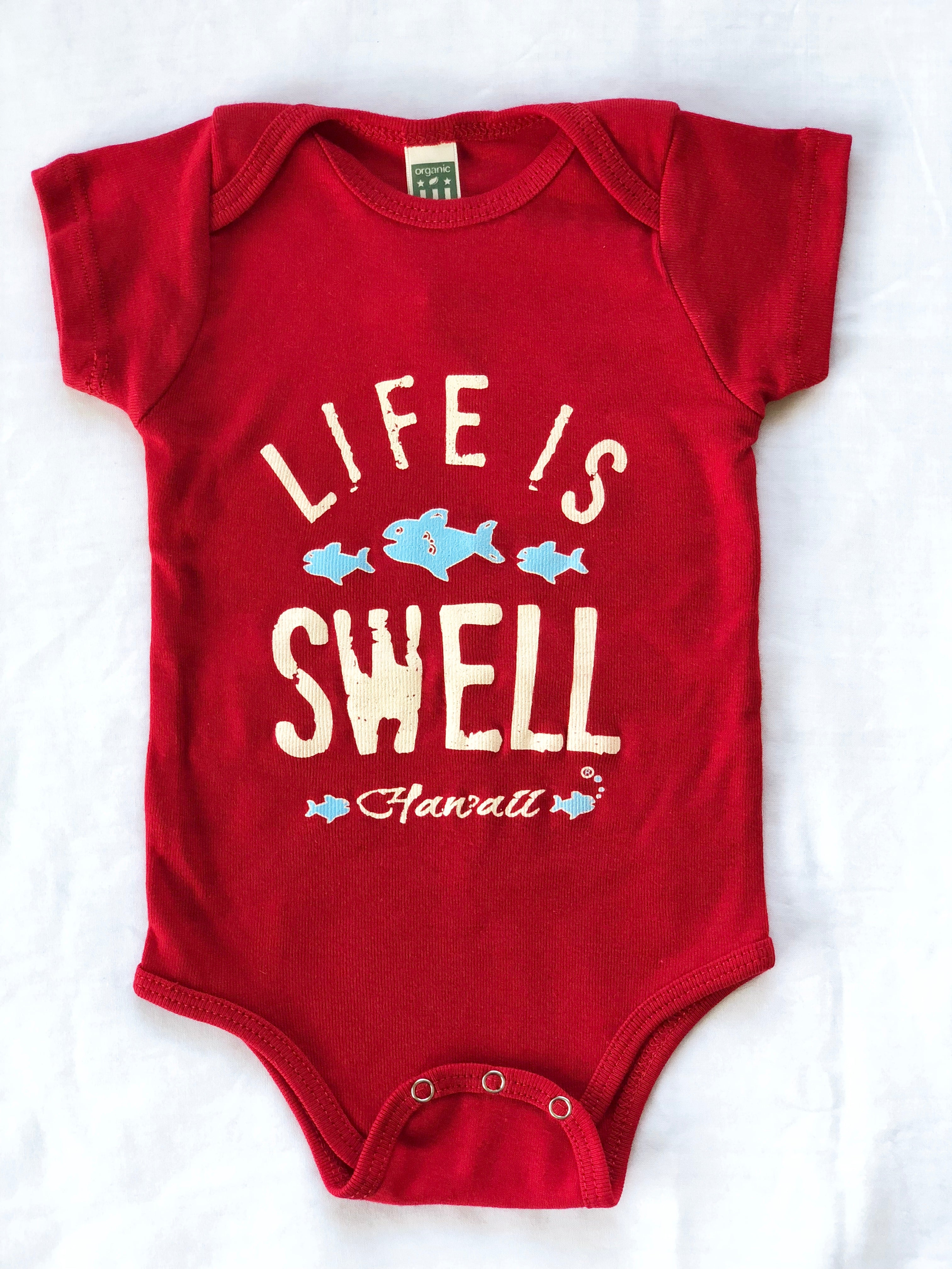 "Big Swell, Little Fish - Hawaii" 100% Organic Cotton Baby Onesie
