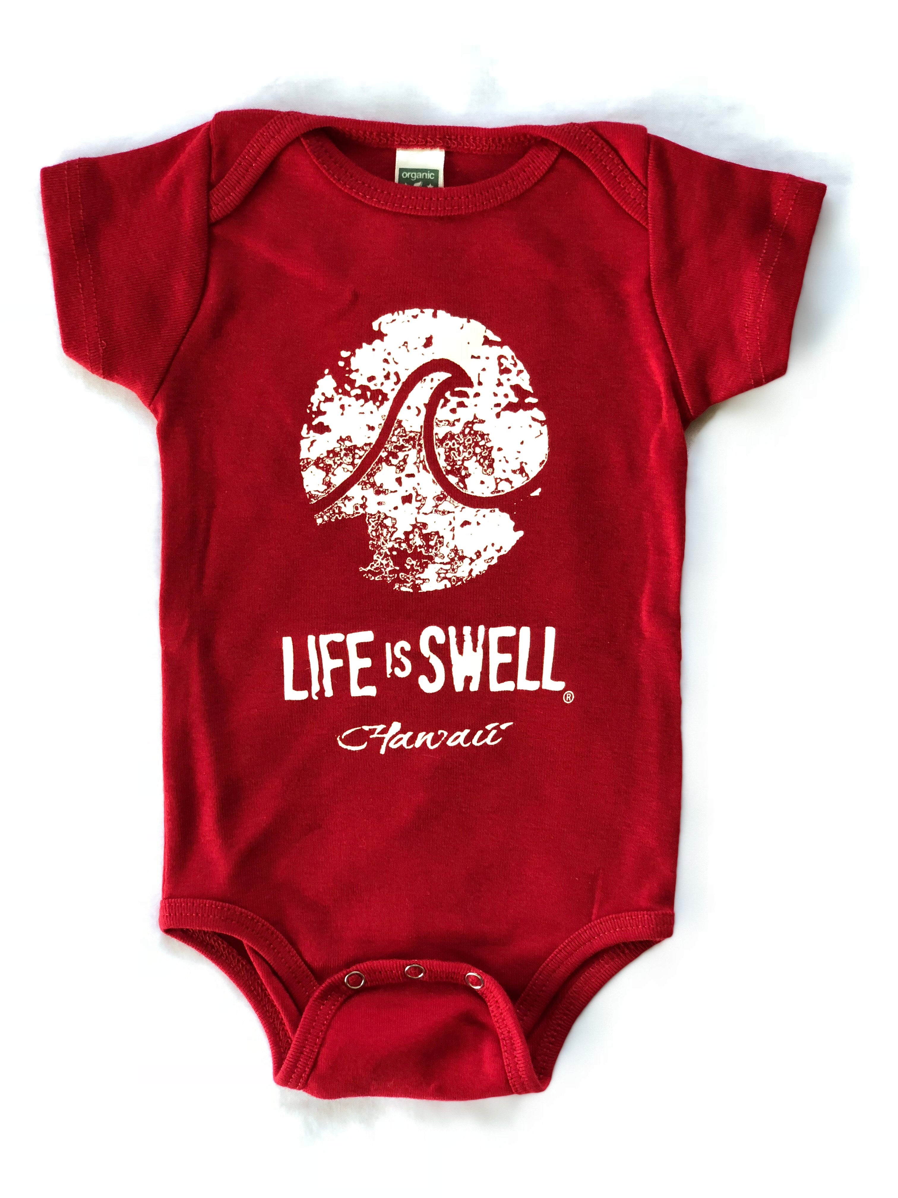 "Logo Wave - Hawaii" 100% Organic Cotton Baby Onesie