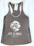 "Logo Wave - Hawaii"  Women's Eco Blend Racerback Tanks