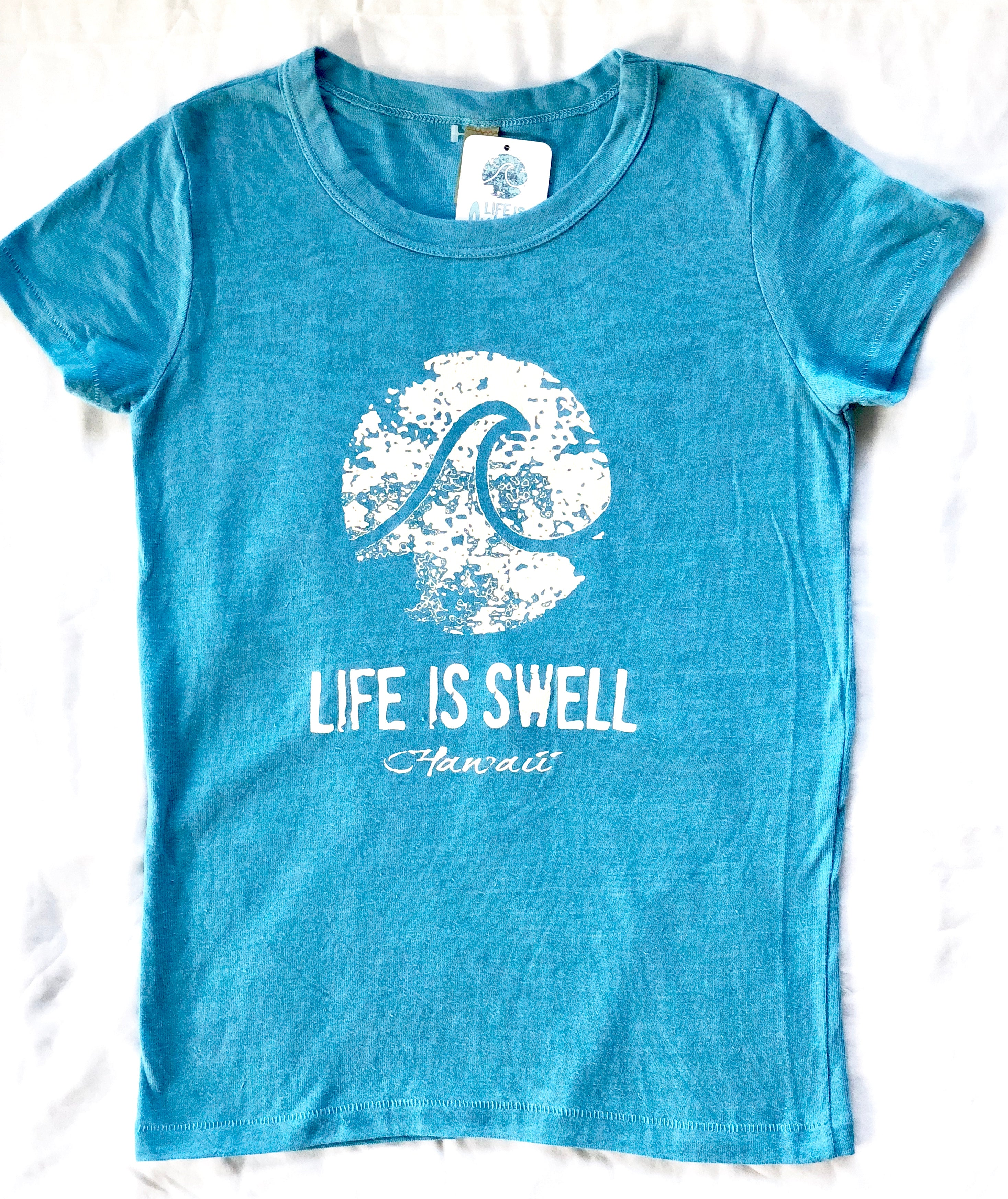 "Logo Wave - Hawaii"  Women's T-shirts in 100% Organic Cotton or Eco Blend Jersey