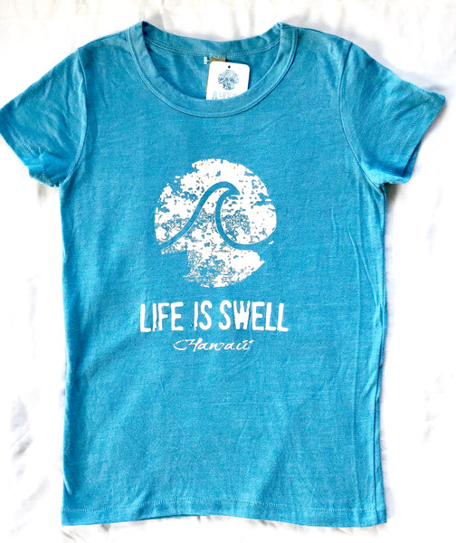 "Logo Wave - Hawaii"  Women's T-shirts in 100% Organic Cotton or Eco Blend Jersey