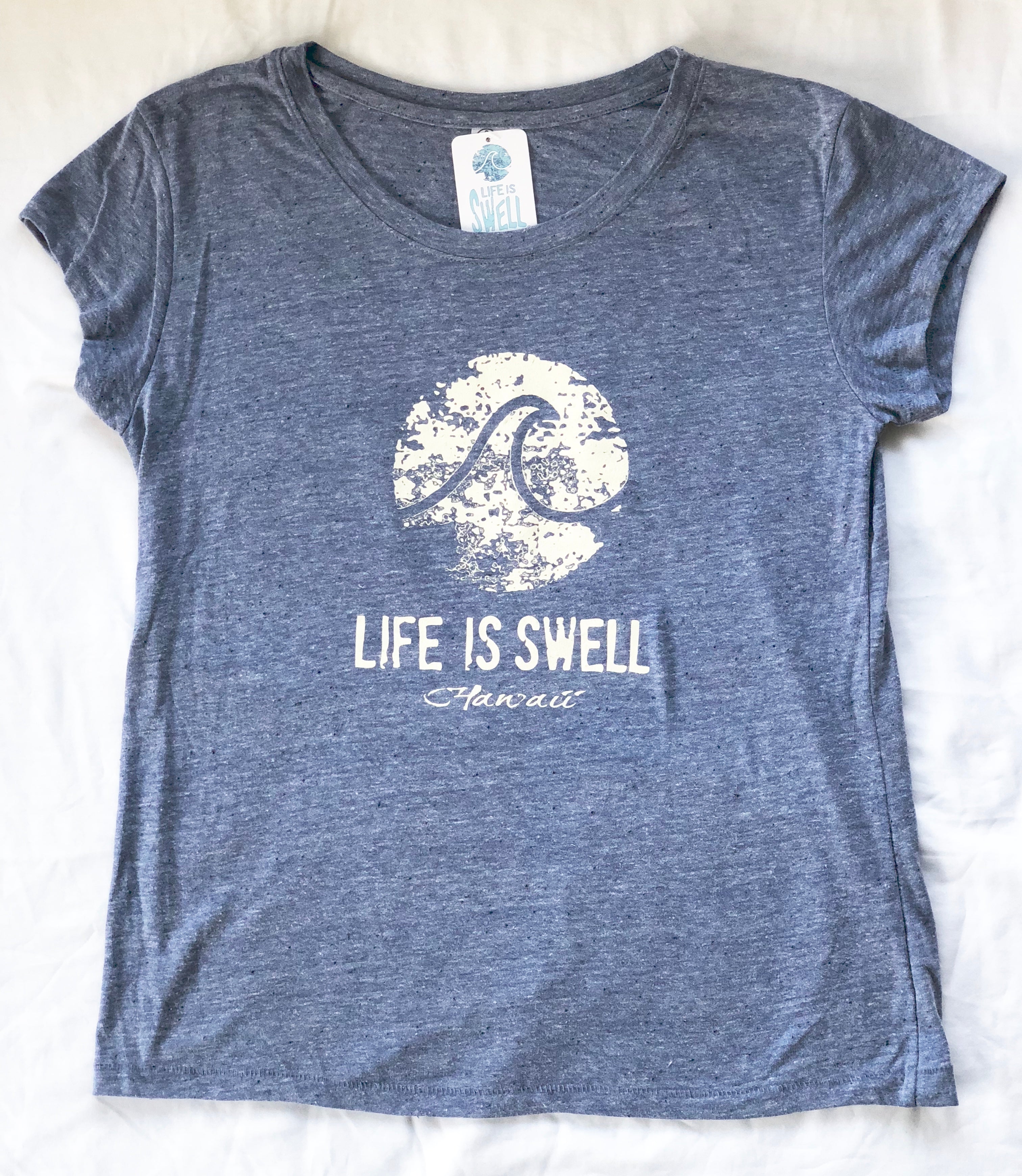 "Logo Wave - Hawaii"  Women's T-shirts in 100% Organic Cotton or Eco Blend Jersey