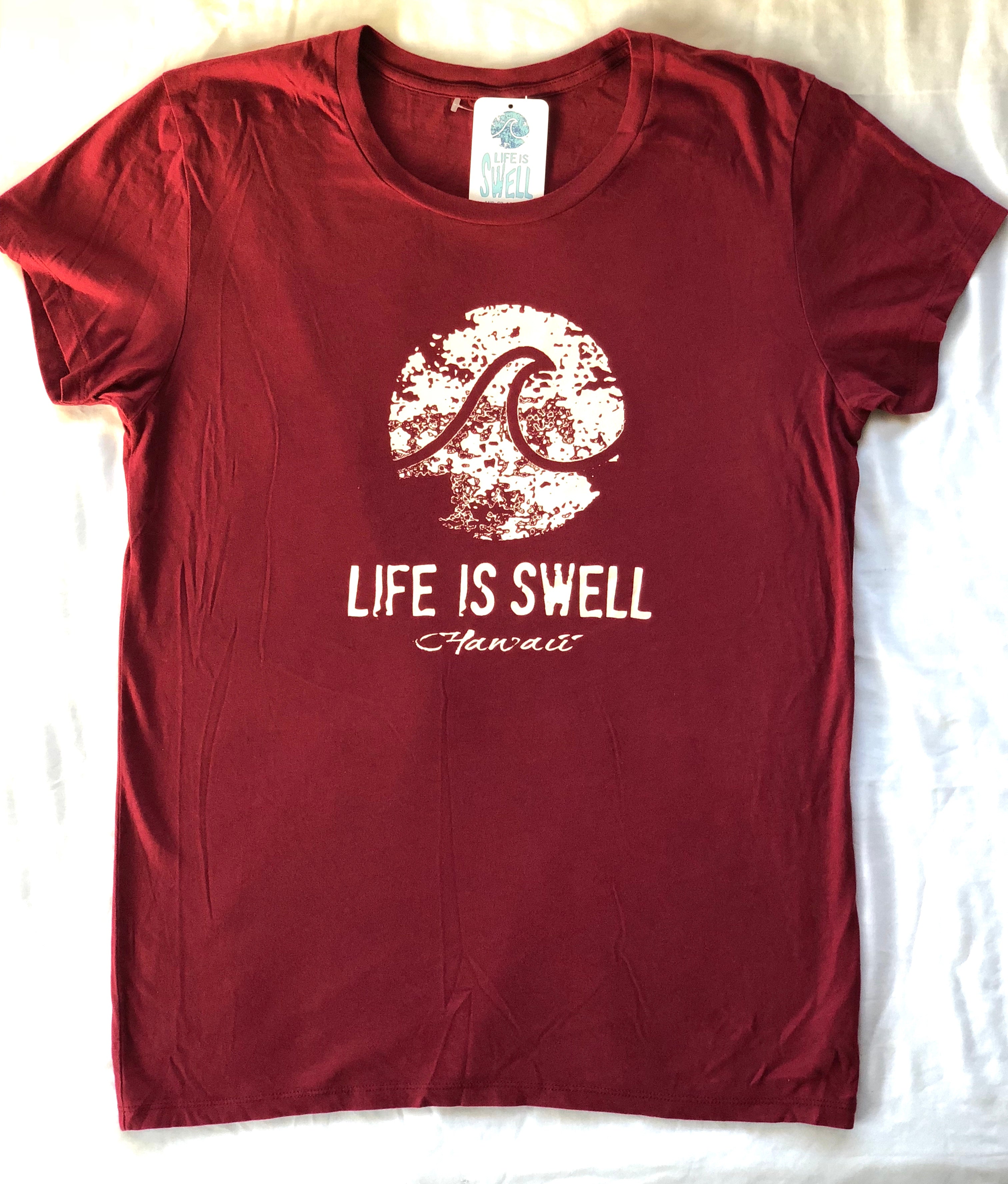 "Logo Wave - Hawaii"  Women's T-shirts in 100% Organic Cotton or Eco Blend Jersey