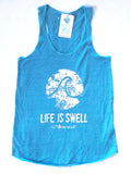 "Logo Wave - Hawaii"  Women's Eco Blend Racerback Tanks