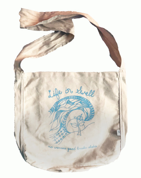 "Raised by the Ocean" 100% ORGANIC Cotton Canvas Sling Tote - A beautiful gift wrap bag, too!